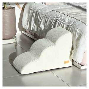 [AllmioPet] Escalera para Mascotas de 3 Peldaños, Color Marfil, AMP 3 IV, Tela Suave, Escalones para Perros y Gatos para el Cuidado de las Articulaciones y Movimiento Estable - Product Image 1