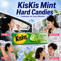 KisKis Green Apple Flavor Sugar Free Mint Hard Candy Fresh Breath Sour and Sweet Flavor Portable Roll Candy