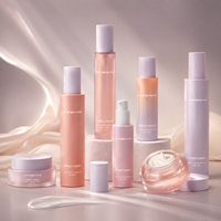 Série complète personnalisable : Kit de soins de luxe en verre – Flacon pompe à lotion jaune 30ml, 50ml, 80ml, 100ml et pot à crème 30g, 50g