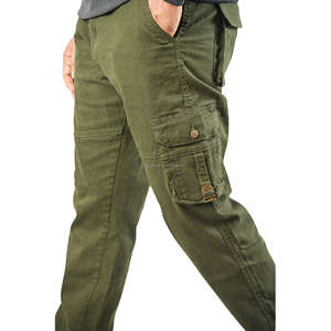 Pantalones cargo para hombre, ropa informal de algodón con múltiples bolsillos, Pantalones rectos a rayas curvas para hombre, el mejor Color para adultos - Product Image 1