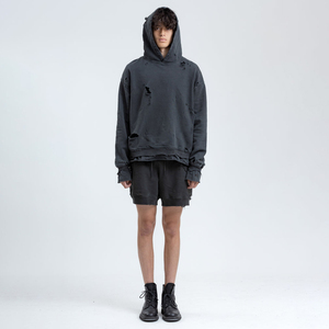 เสื้อฮู้ดฟลีซแบบปรับแต่งได้สำหรับฤดูหนาว 男女兼用 ผ้าฝ้าย 100% หนานุ่ม ทรงปกติ ไหล่ตก พิมพ์ลายโลโก้สีดำ แบบเรียบ - Product Image 6