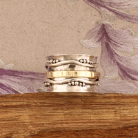 Bague tournante unisexe en argent sterling 925, style bohème vintage, faite à la main, personnalisable, avec micro-incrustation en forme de cœur