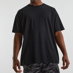 Calidad de gran tamaño Drop Shoulder Loose Fit Soft Transpirable Heavy Weight Cotton Streetwear Casual Camiseta cómoda para hombres - Product Image 5