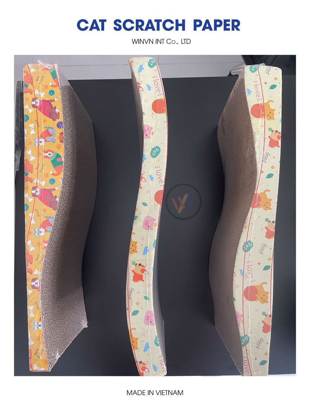 PET TOYS, PAPER CAT SCRATCHER,CARDBOARD CAT SCRATCHER CARDBOARD MANUFACTURE FROM VIETNAM