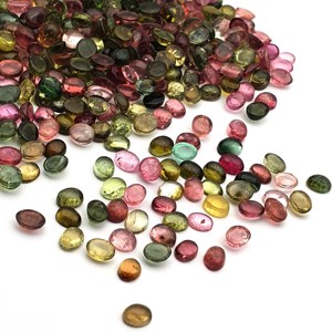 Cabochon de pierres précieuses en vrac ovale 2-12mm Multi Tourmaline naturelle pour la fabrication de bijoux avec certificat IGI - Product Image 2
