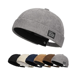 Nouvel Arrivage – Casquette Docker Y2K en Velours Côtelé 6 Panneaux Personnalisée de Haute Qualité pour Hommes et Femmes, avec Étiquette Tissée, Logo Patch et Boucle Métallique Sans Visière - Product Image 2