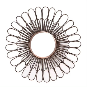 Espejo de pared con forma de sol decorativo de Metal, espejo abstracto dorado de lujo, decoración de pared para sala de estar, accesorios interiores personalizados para el hogar - Product Image 4