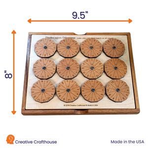 Jeu de logique en bois Dodecagon Dilemma pour les amateurs de puzzles, jeu de stratégie, collectionneurs, entraînement du cerveau et utilisation intellectuelle - Product Image 2