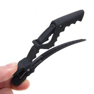 Pinces de sectionnement noires mates Pinces de salon de coiffure Grip de cheveux Possible de tenir n'importe quelle quantité de cheveux - Product Image 1