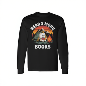 T-Shirt a Maniche Lunghe per Amanti dei Libri con Design 'S'more Books' per Lettori Accattivati - Maglietta Promozionale - Product Image 2