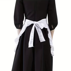 Delantal Blanco <span class=keywords><strong>de</strong></span> Una Pieza con Volantes para <span class=keywords><strong>Camarera</strong></span>, Delantales <span class=keywords><strong>de</strong></span> Cocina para <span class=keywords><strong>Mujer</strong></span>, Adecuados para Restaurantes, Cafeterías y Bares - Product Image 4