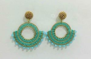 Custom Made Glass Seed <b>Beaded</b> Earring in <b>Assorted</b> Colors and in Ethnic Indian Patterns Ideal for Fashion Accessory - Product Image 4