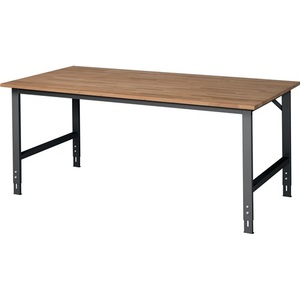 Beech Workbench B2000xD1000xH760-1080mm with Anthracite <b>Grey</b> <b>Frame</b> - Product Image 1