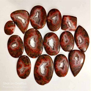 Cabochon d'agate marocaine naturelle en quartz lâche de forme et de taille mixtes pour la fabrication de bijoux de petite taille - Product Image 6