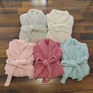 เสื้อคลุมอาบน้ำคอตตอนเทอร์รี่มีฮู้ดสำหรับผู้หญิงเสื้อคลุมอาบน้ำทำจากผ้าขนสัตว์เนื้อกระต่ายปิดสีขาวสำหรับผู้ชาย - Product Image 6