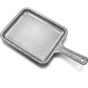 Plateau de service de nourriture de forme ovale en métal en gros d'usine directe avec poignée pour les fêtes d'intérieur Table à manger plateau décoratif pour la maison - Product Image 2