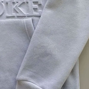 เสื้อสเวตเตอร์มีฮู้ดลายนูนของผู้ชายสไตล์สตรีทไซส์ใหญ่พิเศษเทคนิคการย้อมสีพื้นสำหรับฤดูหนาว - Product Image 5