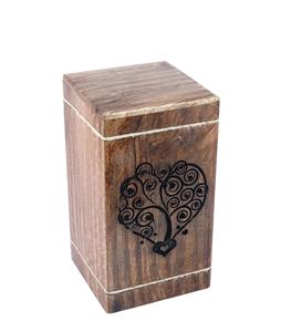 Urnes en bois arbre de vie en forme de coeur pour cendres humaines adulte grande urne de crémation en palissandre pour cendres-urne funéraire - Product Image 4