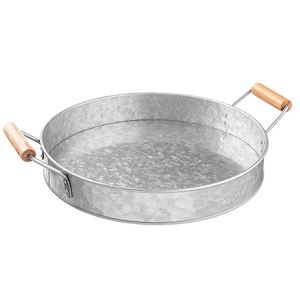 Ensemble de deux plateaux de service rectangulaires en couleur argent Forme rectangulaire avec poignées pratiques pour une prise en main confortable et facile - Product Image 6