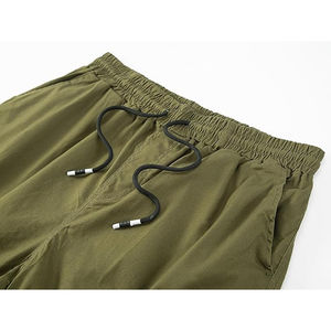 Joggers High Street Short cargo d'été pour homme avec logo personnalisé multi-poches imprimé sergé de coton tricoté mi-taille Style Hip Hop - Product Image 4