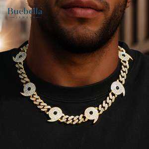 Venta caliente 925 Plata 14K Chapado en oro blanco 12mm Collar de moissanita Seis caminos Iced Cuban Link para hombres de Miami - Product Image 1