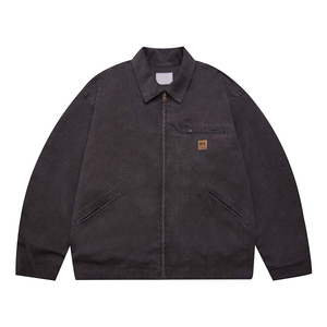 OEM Wholesale Custom logo Printed Embroidery Patches Casual <b>Canvas</b> Vintage <b>Work</b> <b>Jacket</b> Men - Product Image 2