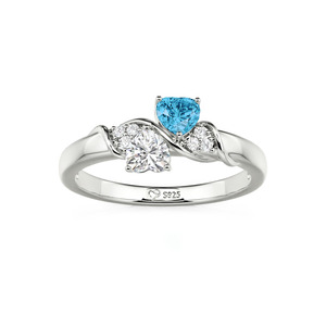 Anillo de Promesa Jeulia con Dos Corazones, Chapado en Oro Rosa, Personalizado - Product Image 3