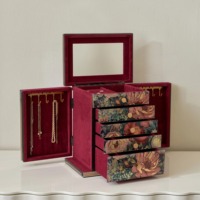 Boîte à bijoux élégante de conception florale de princesse avec le morceau de stockage décoratif de tiroir ajoutent le luxe et le charme à la vanité ou à la coiffeuse