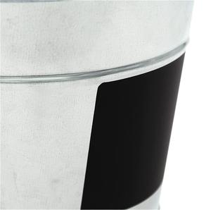 Seau en métal avec tableau noir, seau galvanisé argenté, décoration de Noël, anniversaire, bar à bonbons, vase à fleurs, design côtier, décoration du Nouvel An - Product Image 6