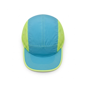 Gorra de nailon impermeable para acampar, azul y verde lima, de 5 paneles, con malla, unisex, informal, para exteriores, transpirable, para primavera y verano, para adultos - Product Image 6