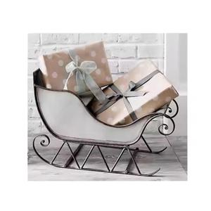 Adorno de vacaciones de trineo de tracción de renos de Metal plateado rústico para sala de estar de Navidad acogedora y exhibición de invierno - Product Image 2