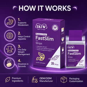 Tiras Botánicas para el Bienestar OKTW FastSlim, Sabor Arándano, 20 Tiras, Apoyo al Metabolismo, Limpieza Intestinal, Control del Apetito, Suplemento - Product Image 6