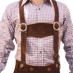 High Quality Durable Leather Made Bavarian Casual Mid Waist Shorts for Men's German Style Pakistan Made Customize Cowhide - Product Image 5