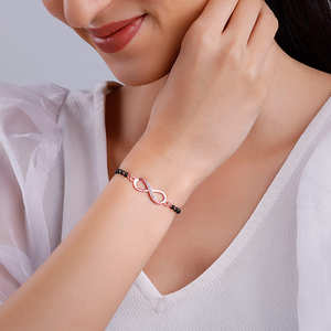 Rose Gold Eternity Mangalsutra con cuentas para pulsera, accesorio de joyería de moda, joyería para mujer, bodas, fiestas y ropa festiva - Product Image 2