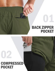 Custom Athletic Mesh <b>Shorts</b> <b>with</b> Compression Liner <b>Phone</b> <b>Pocket</b> Sporty Style for Workout Sports Fitness Gym Running Jogging - Product Image 5