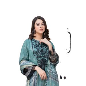 Costumes d'été en coton/pelouse pour femmes Faisalabad Shalwar Kameez Vêtements pour femmes Style indien et pakistanais - Product Image 1