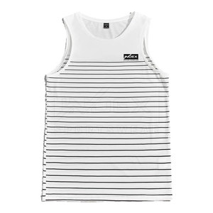 Camiseta sin mangas para hombre Index, cuello redondo, a rayas, tejida, transpirable, deportiva, para gimnasio, poliéster, chaleco atlético. - Product Image 1