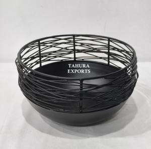 Panier à fruits en fer forgé artisanal 2026, style cage à fruits artistique et courbé, durable, en fil métallique, spacieux, ouvert et élégant - Product Image 3