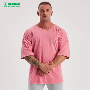 เสื้อยืดคอกลมทรงหลวมสำหรับผู้ชาย น้ำหนักเบา ไหล่ตก ราคาดีที่สุด ผลิตในปากีสถาน เป็นมิตรต่อสิ่งแวดล้อม ผ้าฝ้ายออร์แกนิค 100% ป้องกันการเป็นขุย - Product Image 1