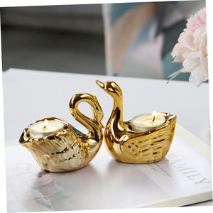 Bougeoir en métal d'éléphant de concepteur classique fait de bougeoir en métal d'or décoration de mariage affichage décoratif de table - Product Image 5