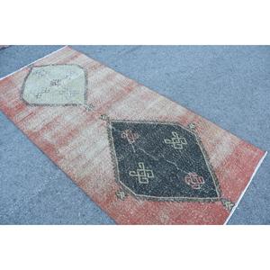 3.2x7.4 ft Vintage Rug, <b>Red</b> Floral Turkish <b>Wool</b> Rug - Product Image 4