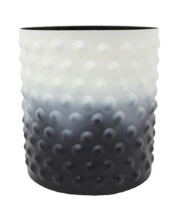 Forme de jardinière ronde en métal élégant Texture de couleur ivoire et noire fantaisie jardin décoratif fait à la main personnalisé vente en gros - Product Image 1