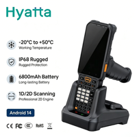 PDA Industriel Robuste 4,3 Pouces Android 14 29 Touches avec Poignée Pistolet, Terminal Portable RFID 4 Go + 64 Go Étanche IP68