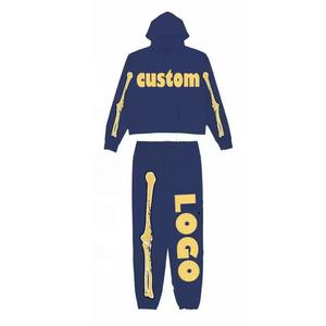 ชุดวอร์มผ้าเกล็ดปลาแบบปรับแต่งได้สำหรับผู้ชายเสื้อสเวตเตอร์ระบายอากาศพิมพ์โลโก้พัฟหลากสีสำหรับฤดูหนาว - Product Image 2