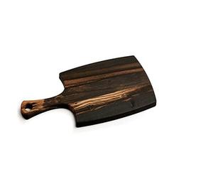 Plateau de service rond en bois de qualité supérieure plateau de cuisine rustique avec poignées en métal pour thé café bureau décoratif - Product Image 5