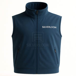 Gilet personnalisé pour hommes sans manches avec fermeture éclair Anti-boulochage Polyester Softshell Bodywarmer avec SILVERLOOM Logo - Product Image 5
