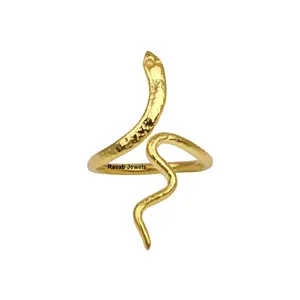 RJR0278 베스트 셀러 최소 사용자 정의 금도금 스털링 인기 있는 디자인 조정 가능한 밴드 솔리드 925 실버 소녀 보석 뱀 반지