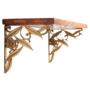 Soporte de estante de hierro compacto Diseño pequeño pero fuerte Soporte de pared con acabado dorado Decoración de pared y organización de cocina - Product Image 3