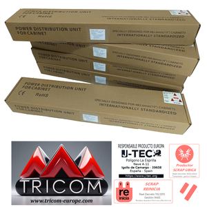 Unidad de Distribución de Energía (PDU) TRICOM RT-R020B de Aleación de Aluminio, 8 Vías, para Rack de 19 Pulgadas, IP54, 16A, con 8 Tomas Schuko para Armarios de Servidores - Product Image 2