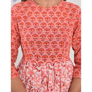 Robe en coton imprimé rose à taille élastique, style chinois élégant pour femme de bureau, gothique avec fentes, longueur ras du sol, taille 5XL, ODM - Product Image 2